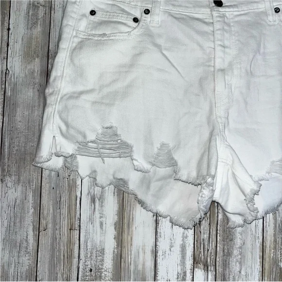 Aerie White Distressed Shorts - Picture 3 of 5